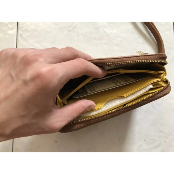 Fossil wallet wristlet Clutch Bag Leather Card - Picture 5 of 8